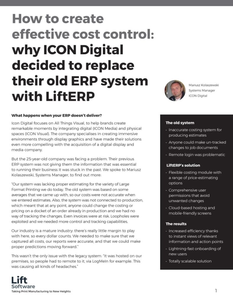 Lift ERP case study with ICON Digital